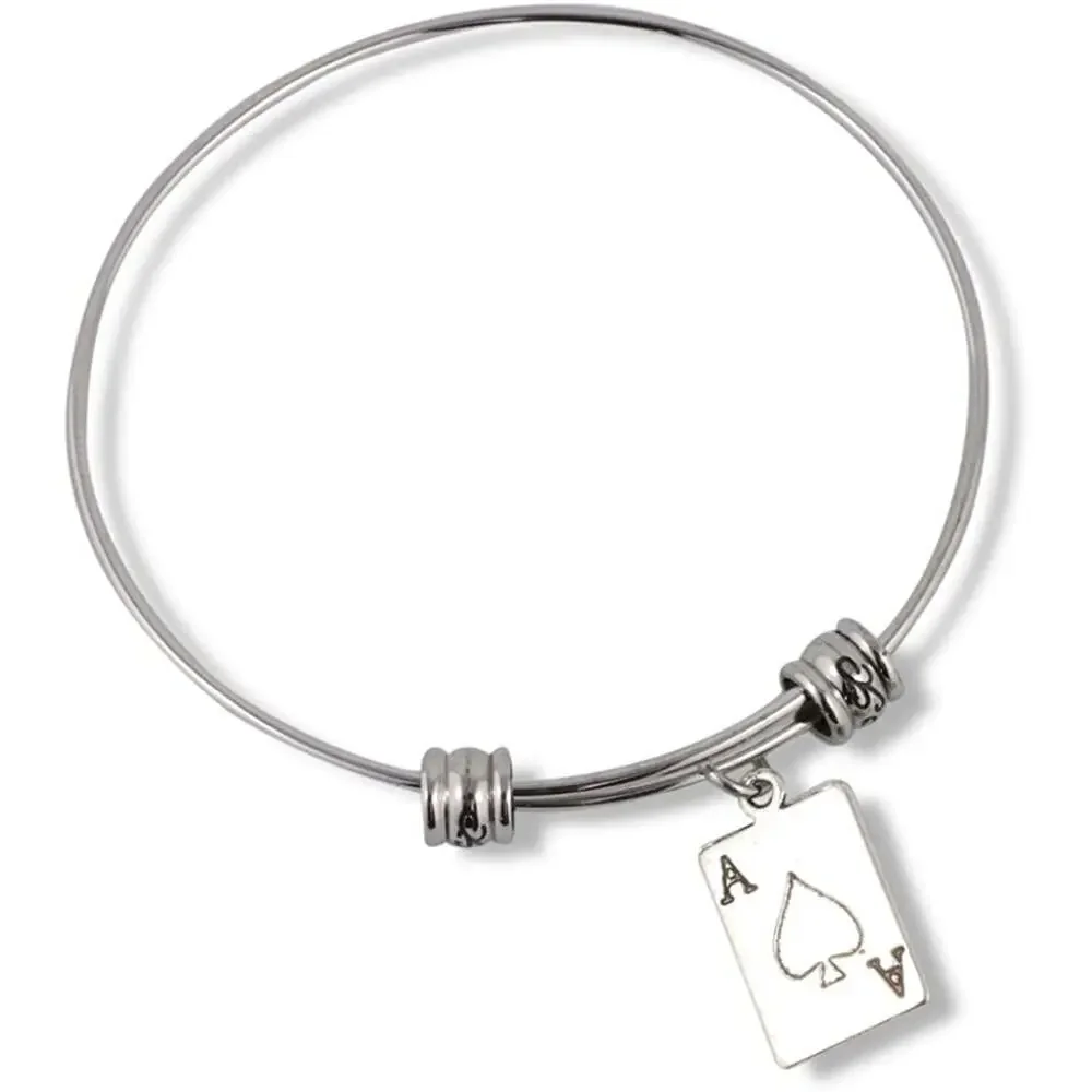 Ace of Spades Charm Bracelet Bangle